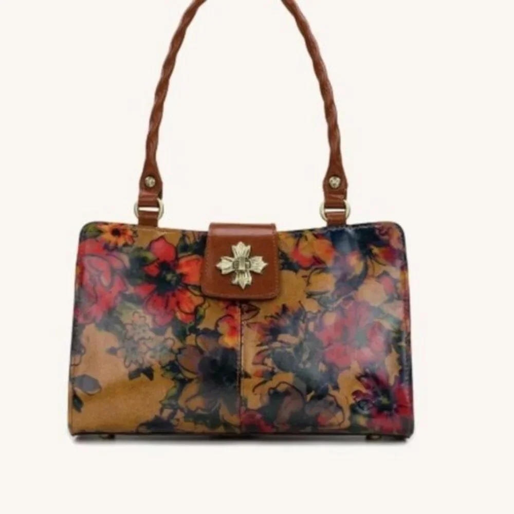 Patricia Nash Leather Rosina Summer Driving Shoulder HandBag Purse Floral